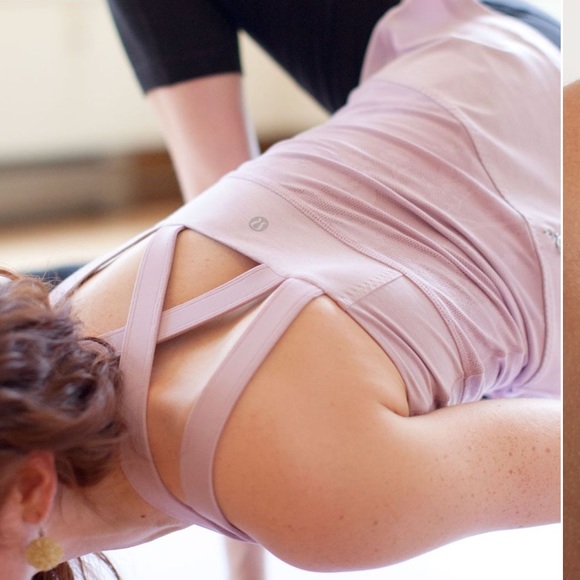Lululemon Luxtreme Chaturanga Tank w Built in Bra Double Straps, Soft Lavender - Picture 3 of 15